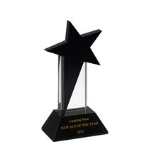 AC102 Engraved Black & Clear Optical Crystal Award